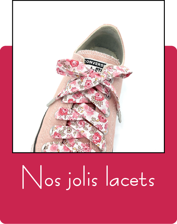 Lacets français en tissu imprimé fleurs, étoiles unis - Dont Forget Melanie
