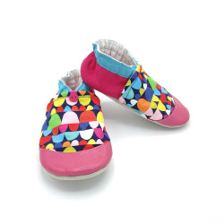 Chaussons semelles cuir multicolores couleurs vives Olga - Dont Forget Melanie