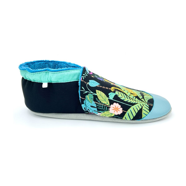 Chaussons homme Loïs – Jungle noire stylisée