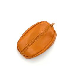 Porte-monnaie retro en cuir orange