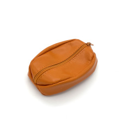 Porte-monnaie retro en cuir orange