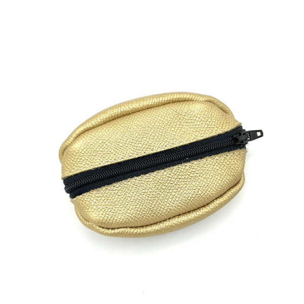 Porte-monnaie retro en cuir or clair