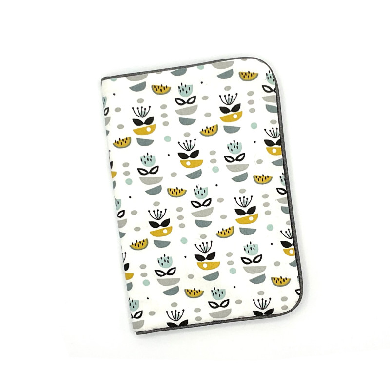 Protège-livre format poche imprimé de fleurs graphiques