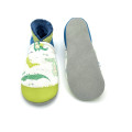 Chaussons cuir crocodiles verts - Fabrication française