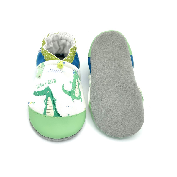 Chaussons Croco semelles cuir souple origine européenne - Dont Forget Melanie