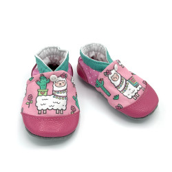 Chaussons bébé Lilou lamas kawaii rose - Dont Forget Melanie