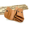 Porte-monnaie en cuir caramel et serpent