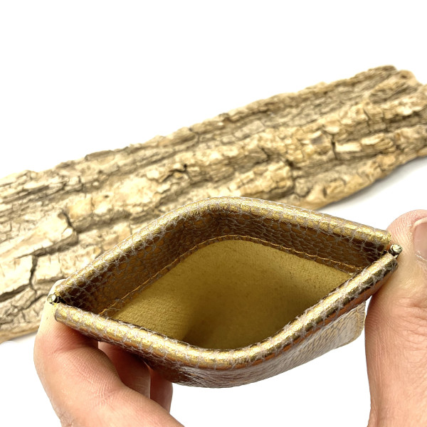 Porte-monnaie en cuir doré