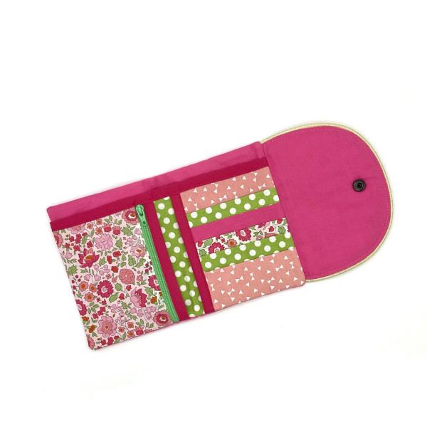 Portefeuille double gaze et Liberty of London®  Danjo rose