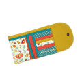 Portefeuille en velours moutarde et motif fleuri