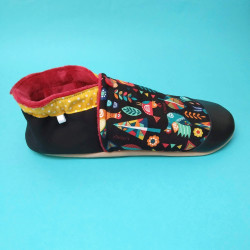 Créez vos chaussons  en cuir souple et tissu
