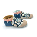 Chaussons semelles cuir portraits souris lapin rétro saumon bleu gris - Dont Forget Melanie