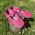 Ballerines en cuir rose cyclamen