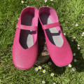 Ballerines en cuir rose cyclamen