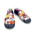 Chaussons cuir souple fille diversité féminine sororité bleu marine prune - Dont Forget Melanie