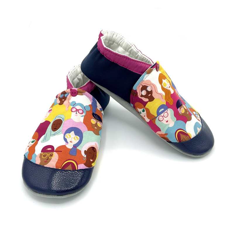 Chaussons souples femme colorés originaux fabriqués en France artisanat - Dont Forget Melanie