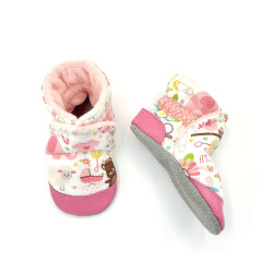 Chaussons bottes bébé Emy tissu rose baby shower fille - Dont Forget Melanie