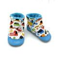 Bottes cuir bébé Tony tissu voitures pompiers police pelleteuse bleu jaune rouge - Dont Forget Melanie
