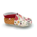 Chaussons bébé cuir Louisa tissu fleurs aquarelle made in France - Dont Forget Melanie