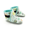 Bottes bébé fourrées Harrison tissu vert hérissons fabrication française - Dont Forget Melanie