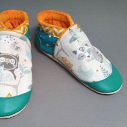 Créez vos chaussons  en cuir souple et tissu