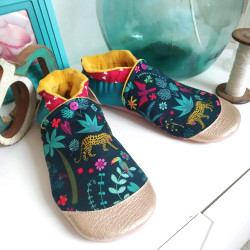 Créez vos chaussons  en cuir souple et tissu