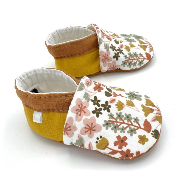 Chaussons souples bébé tissu made in France écologique - Dont Forget Melanie