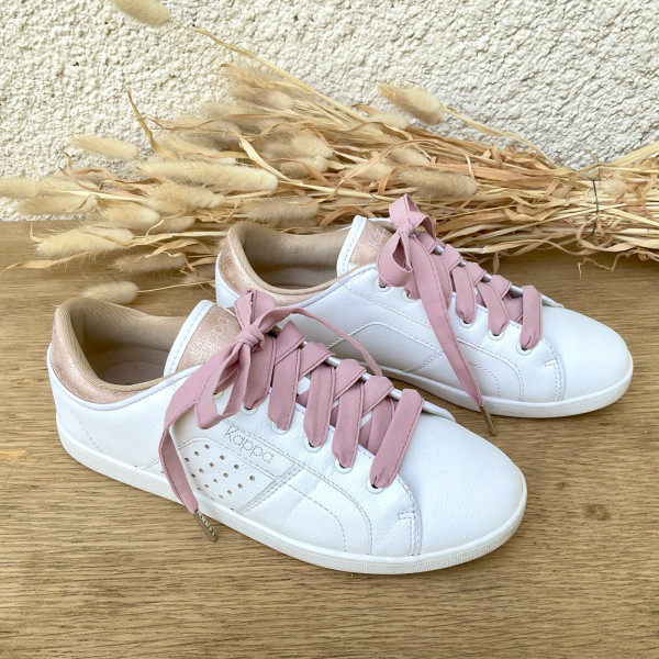 Lacets tissu uni couleur rose clair original français - Dont Forget Melanie