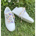 Lacets tissu fleurs multicolores aglets métalliques - Dont Forget Melanie
