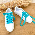 Lacets fantaisie tissu unis bleu turquoise  baskets - Dont Forget Melanie