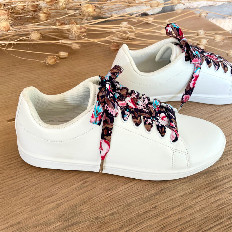 Lacets fantaisie baskets blanches Seine Marne - Dont Forget Melanie
