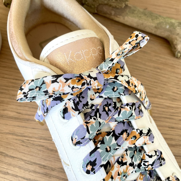 Lacets fantaisie en tissu fleuri  | Dont Forget Melanie