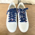 Lacets bleu marine à fleurs | Made in France | Dont Forget Melanie