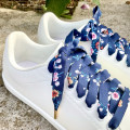 Lacets bleu marine à fleurs | Made in France | Dont Forget Melanie