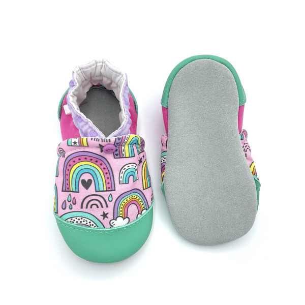 Chaussons arc-en-ciel Lila pour enfants – Confection artisanale