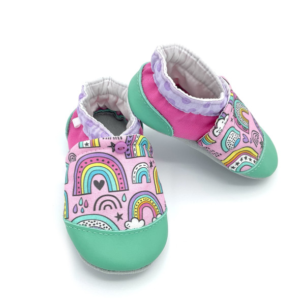 Chaussons arc-en-ciel Lila pour enfants – Confection artisanale