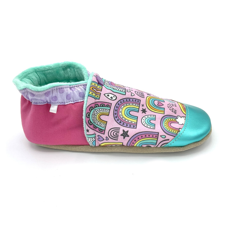 Chaussons arc-en-ciel Lila pour enfants – Confection artisanale