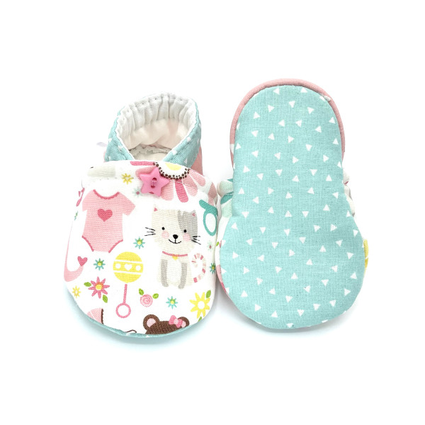 Chaussons bébé Emy tissu pastel baby shower fille - Dont Forget Melanie