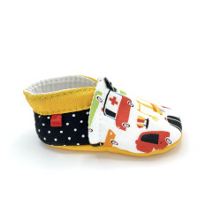 Chaussons souples pour bébés imprimés de petites voitures