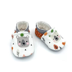 Chaussons souples pour bébés imprimés d'ours