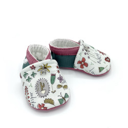 Chaussons souples pour bébés imprimés de fleurs sauvages