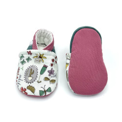 Chaussons souples pour bébés imprimés de fleurs sauvages