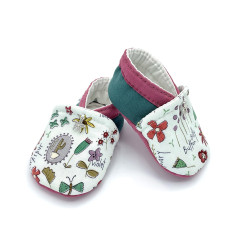 Chaussons souples pour bébés imprimés de fleurs sauvages