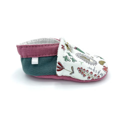 Chaussons souples pour bébés imprimés de fleurs sauvages