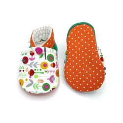 Chaussons souples pour bébés imprimés de fleurs pop