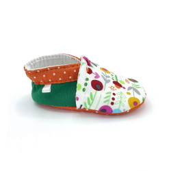 Chaussons souples pour bébés imprimés de fleurs pop