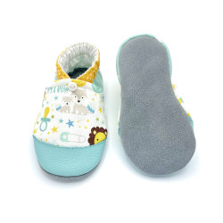 Chaussons bébé Corentin semelles souples cuir antidérapantes - Dont Forget Melanie