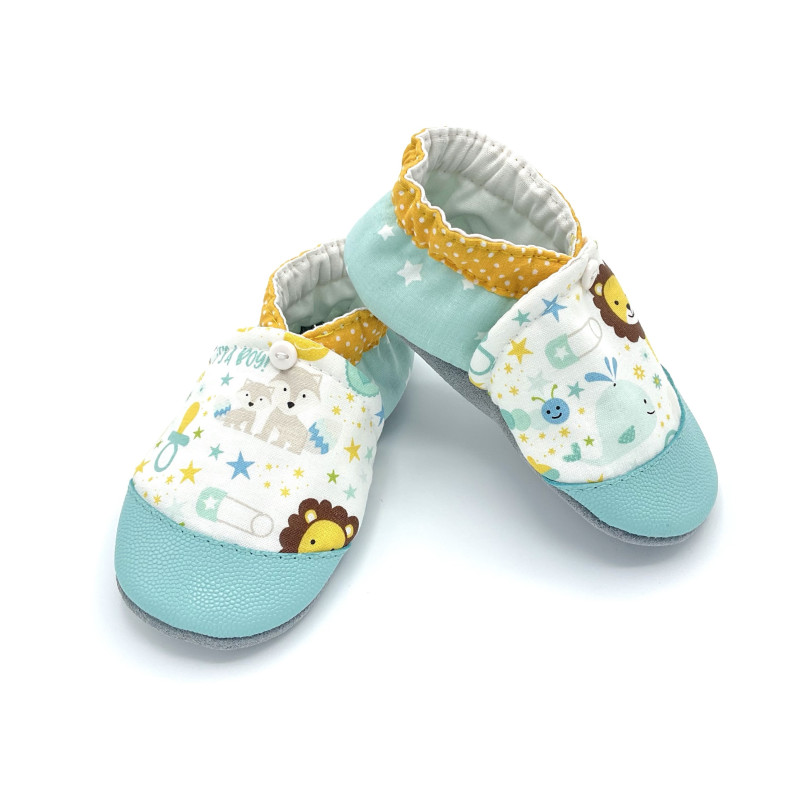 Chaussons souples Corentin baleine louveteaux biberon - Dont Forget Melanie Chaussons souples Corentin baleine louveteaux biberon - Dont Forget Melanie
