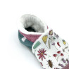 Chaussons en cuir souple imprimés de fleurs sauvages