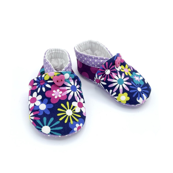 Chaussons bébé imprimés de fleurs colorées